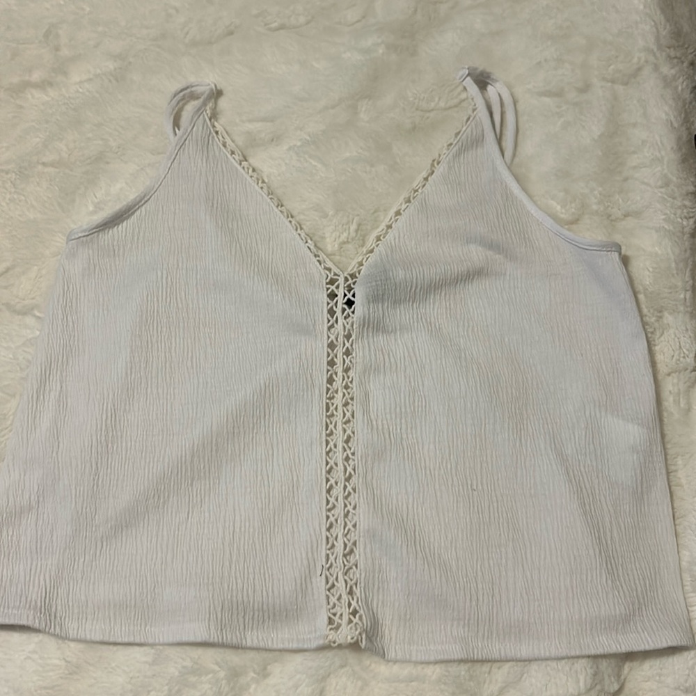 Cute White Tank Too with Mid Cut
